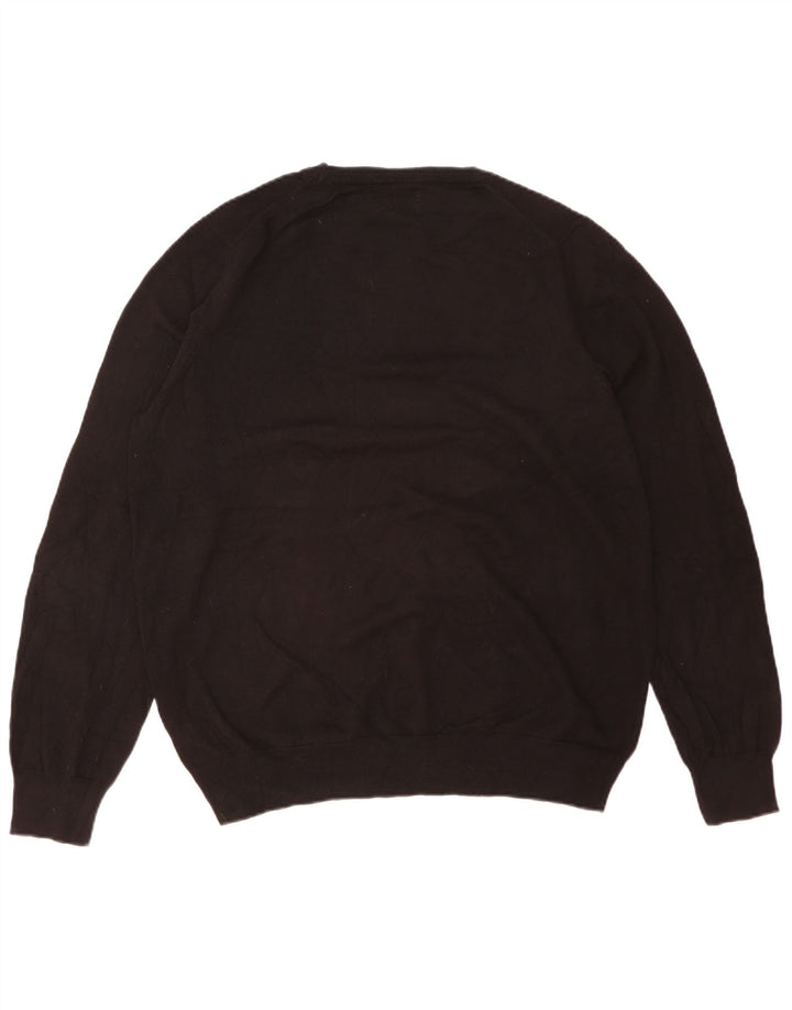 Marks & Spencer Mens Crew Neck Jumper Sweater XL Black Cotton