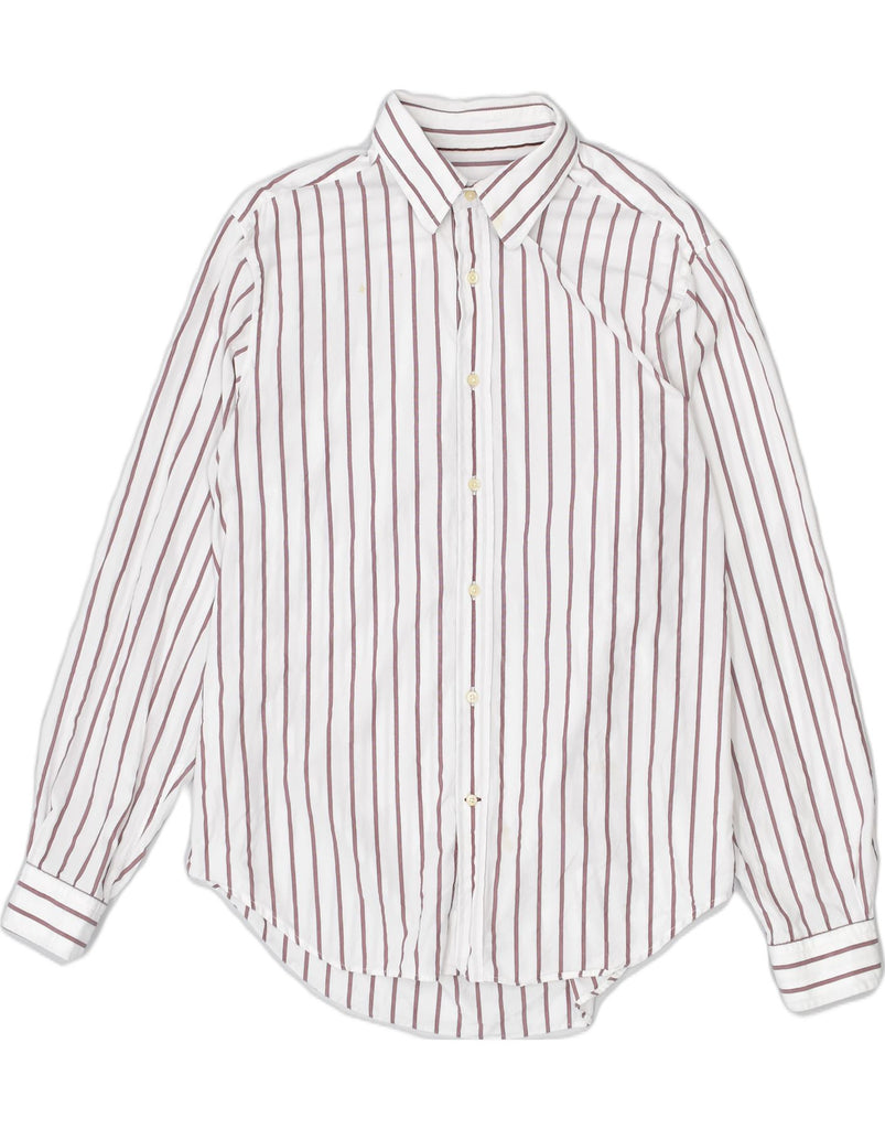 MASSIMO DUTTI Mens Shirt XL White Striped Cotton | Vintage | Thrift | Second-Hand | Used Clothing | Messina Hembry 