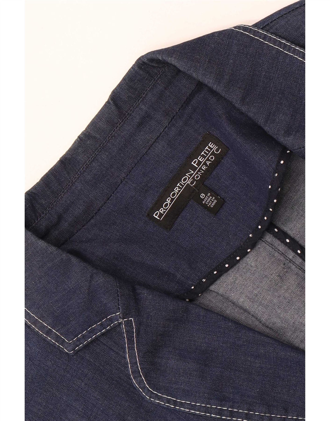 Conrad Womens 3 Button Denim Blazer Jacket US 8 Medium Navy Blue