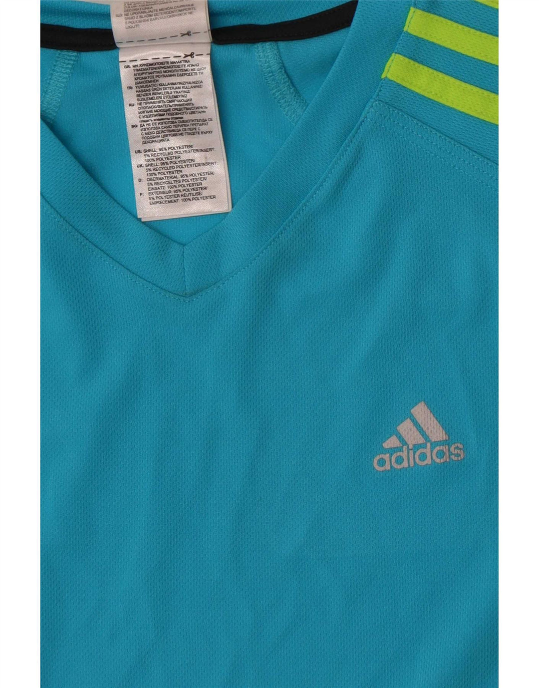 Adidas Womens T-Shirt Top UK 10 Small Blue Polyester