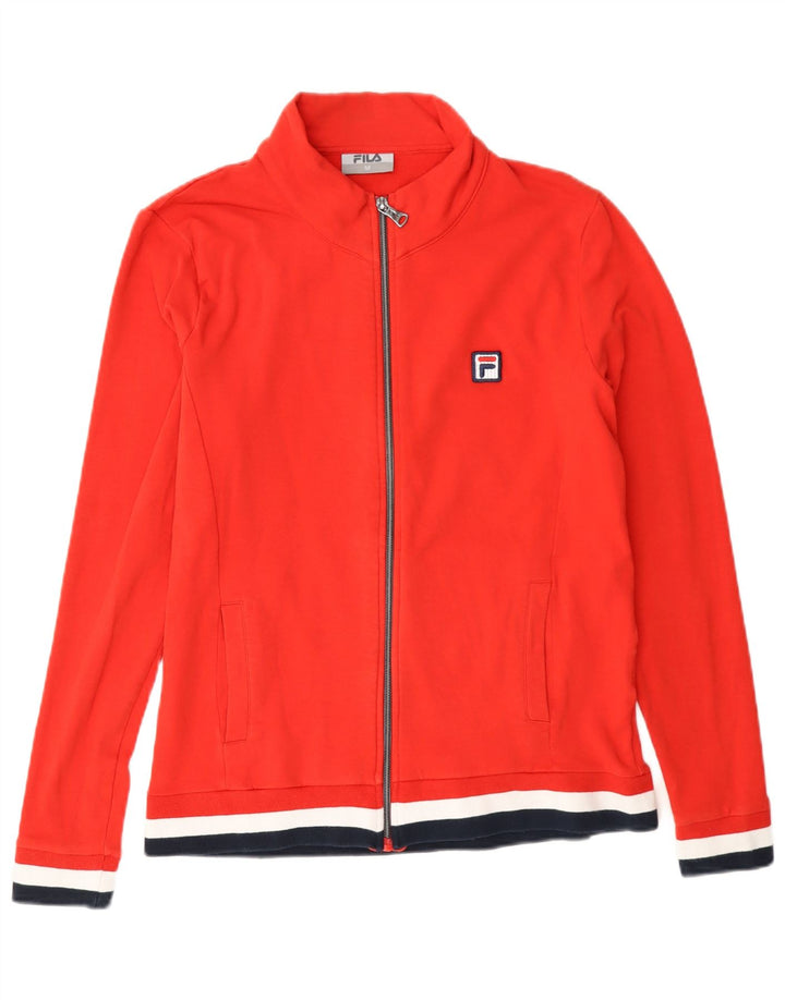 Fila Mens Tracksuit Top Jacket Medium Red Colourblock Cotton