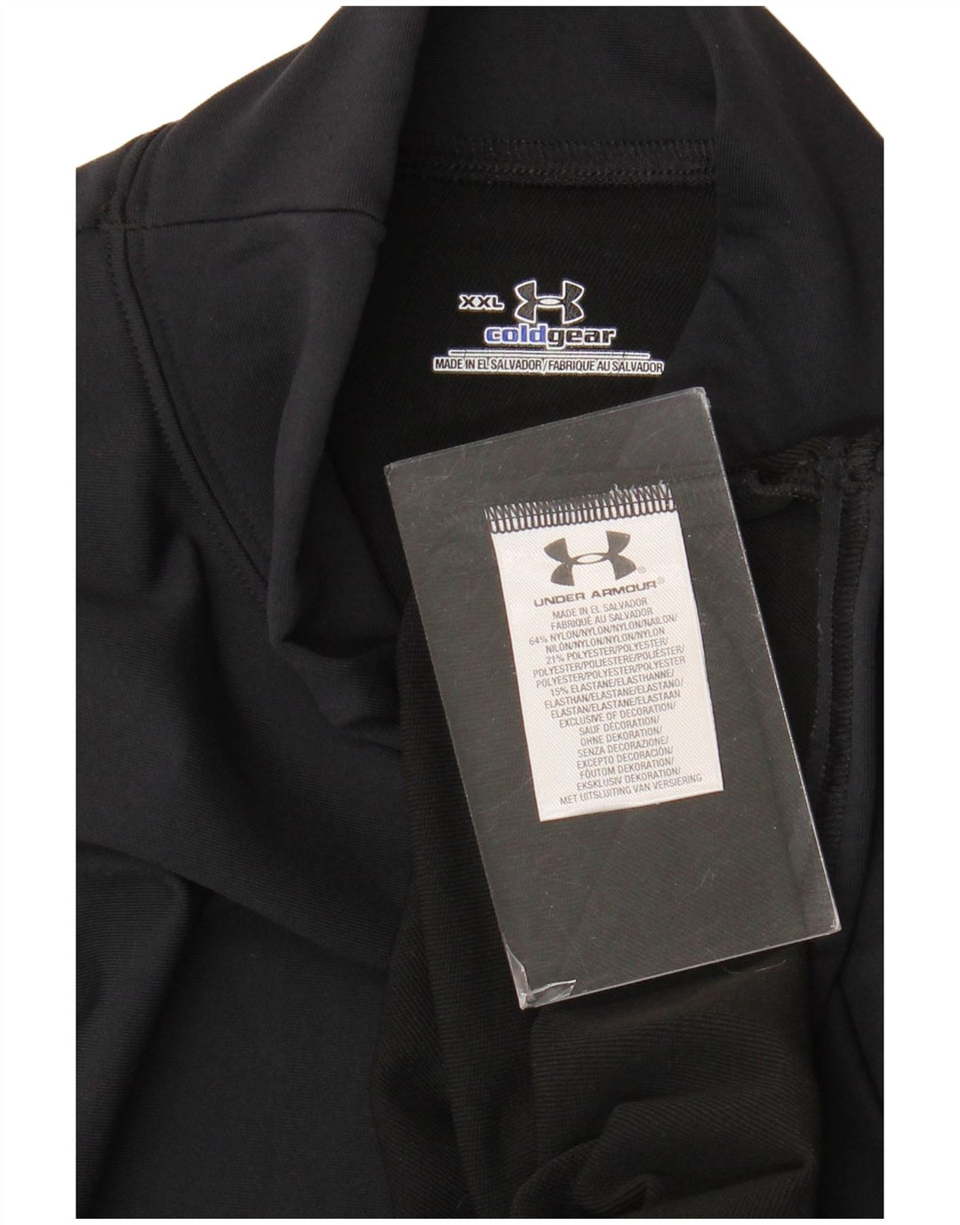 Under Armour Mens Cold Gear Top Long Sleeve 2XL Black Nylon