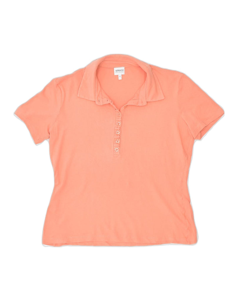 ARMANI COLLEZIONI Womens Polo Shirt IT 48 XL Orange Cotton | Vintage | Thrift | Second-Hand | Used Clothing | Messina Hembry 