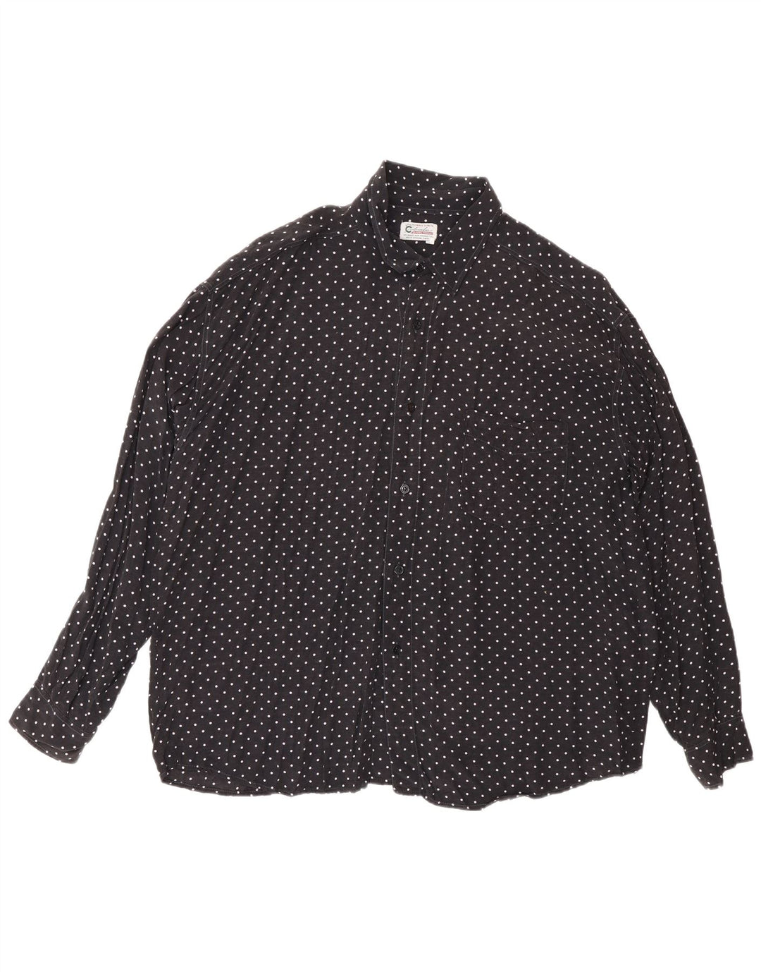 Colombus Mens Shirt XL Black Polka Dot Viscose