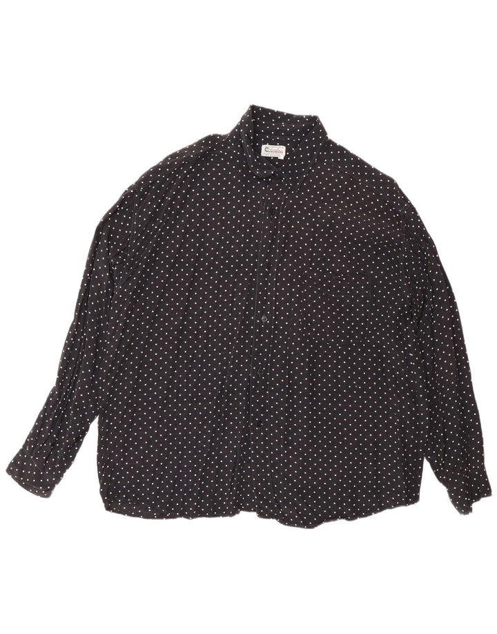 Colombus Mens Shirt XL Black Polka Dot Viscose