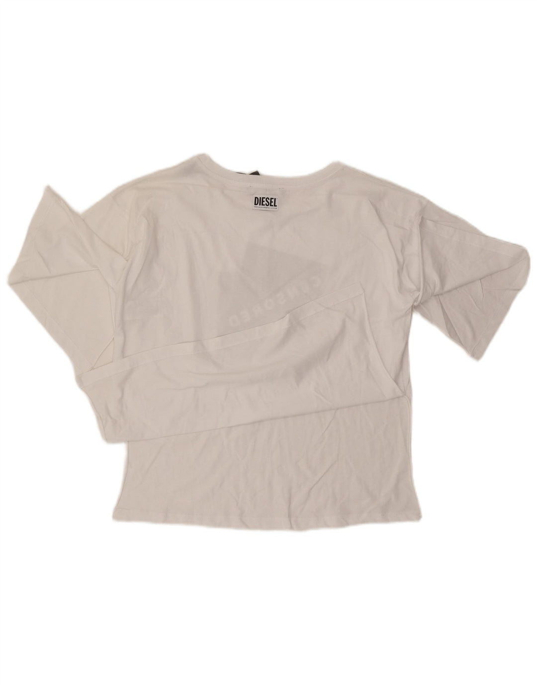 Diesel Womens Oversized Graphic T-Shirt Top UK 10 Small White Cotton