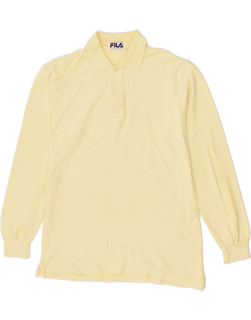 FILA Mens Long Sleeve Polo Shirt IT 44 XS Yellow | Vintage Fila | Thrift | Second-Hand Fila | Used Clothing | Messina Hembry 