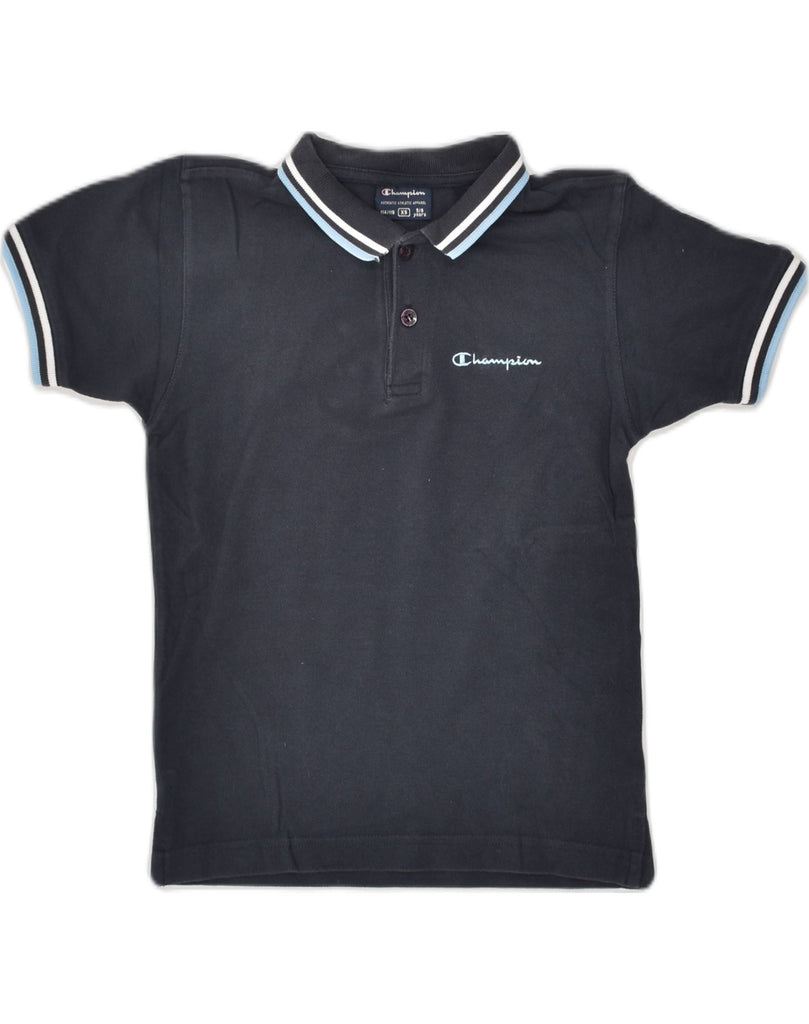 CHAMPION Boys Polo Shirt 5-6 Years XS Navy Blue Cotton | Vintage Champion | Thrift | Second-Hand Champion | Used Clothing | Messina Hembry 