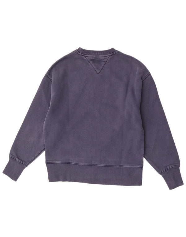 Tommy Hilfiger Womens Graphic Oversized Sweatshirt Jumper UK 6 XS Navy Blue