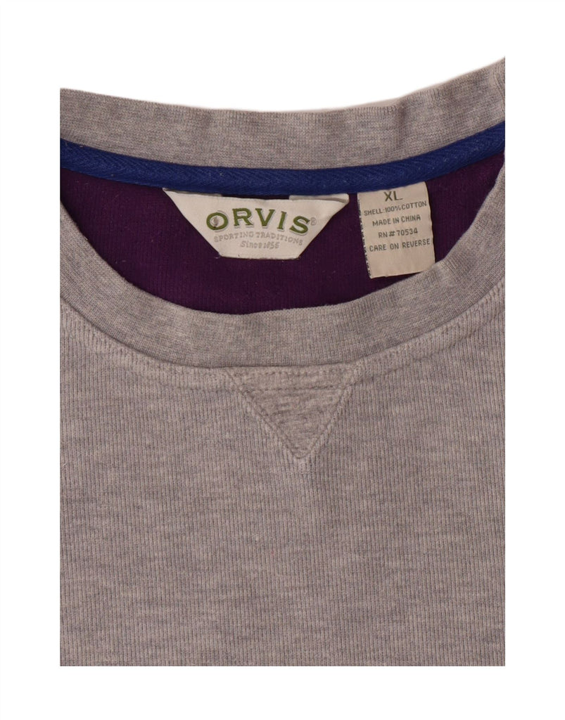 ORVIS Mens Sweatshirt Jumper XL Grey Cotton Vintage Orvis and Second-Hand Orvis from Messina Hembry 