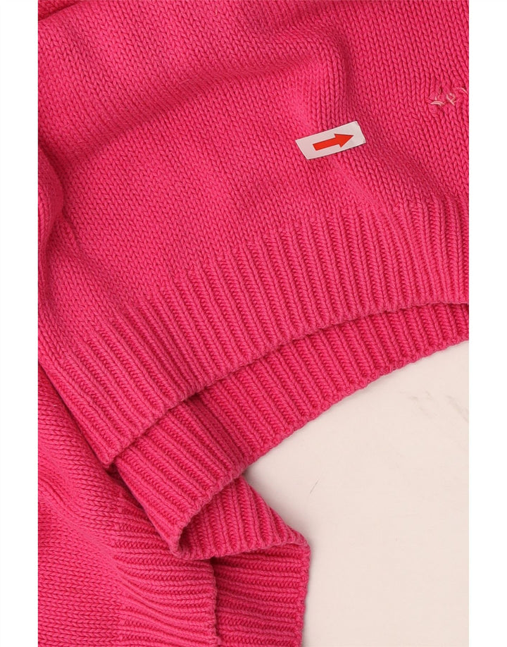 Marks & Spencer Womens Oversized Crew Neck Jumper Sweater UK 16 Large Pink