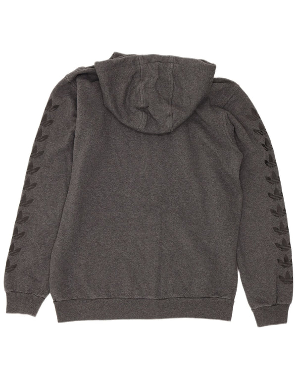 Adidas Mens Graphic Hoodie Jumper Small Grey Cotton