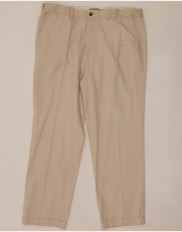 Marks & Spencer Mens Pegged Regular Chino Trousers W38 L31 Beige Cotton