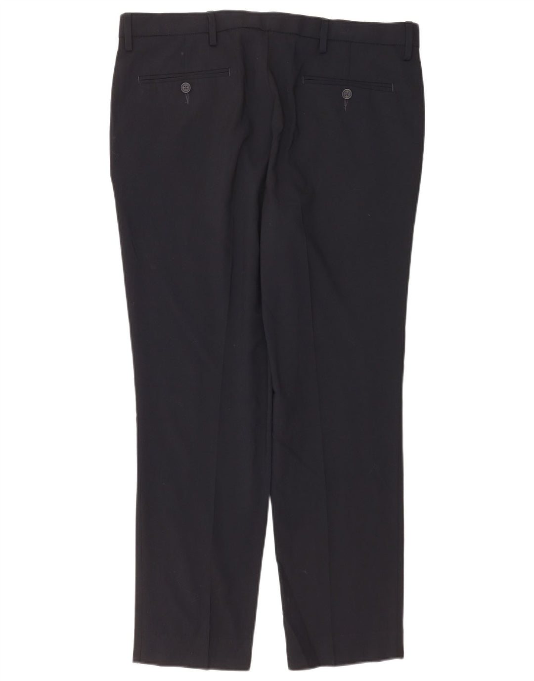 Marks & Spencer Mens Slim Fit Chino Trousers W36 L29 Navy Blue Polyester