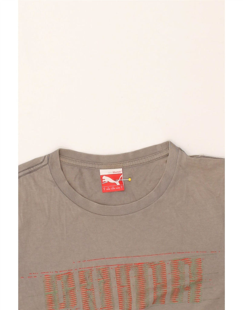 PUMA Mens Graphic T-Shirt Top Small Grey Cotton Vintage Puma and Second-Hand Puma from Messina Hembry 