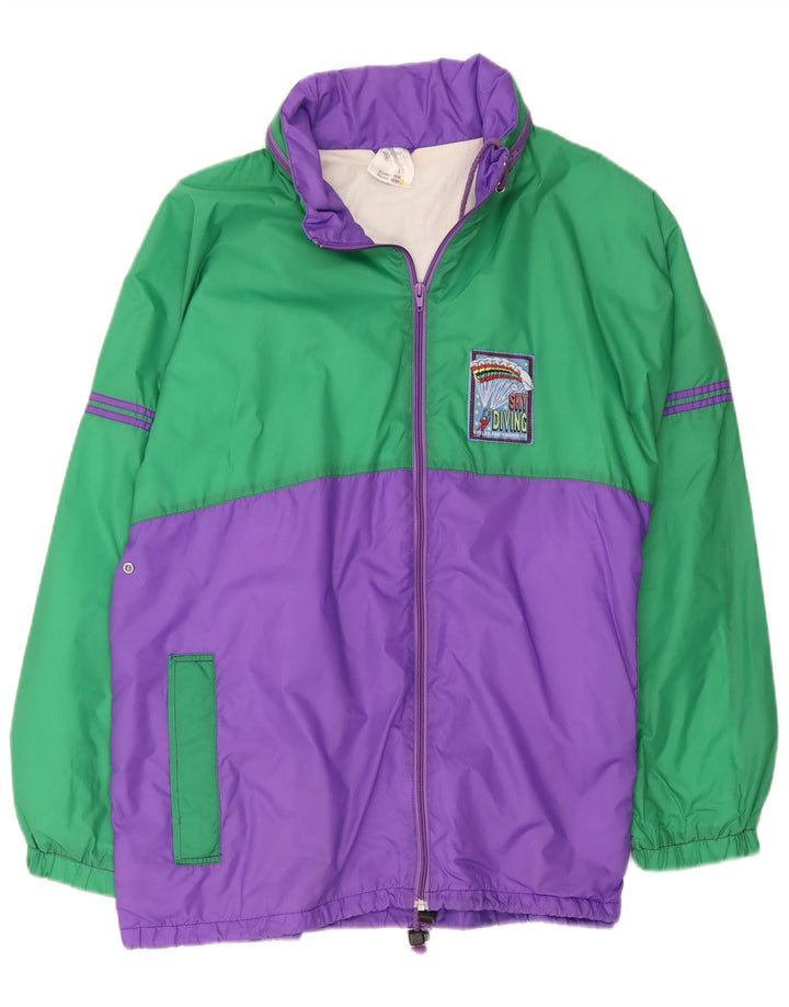 Marcel Clair Mens Rain Jacket UK 40 Large Green Colourblock Polyamide