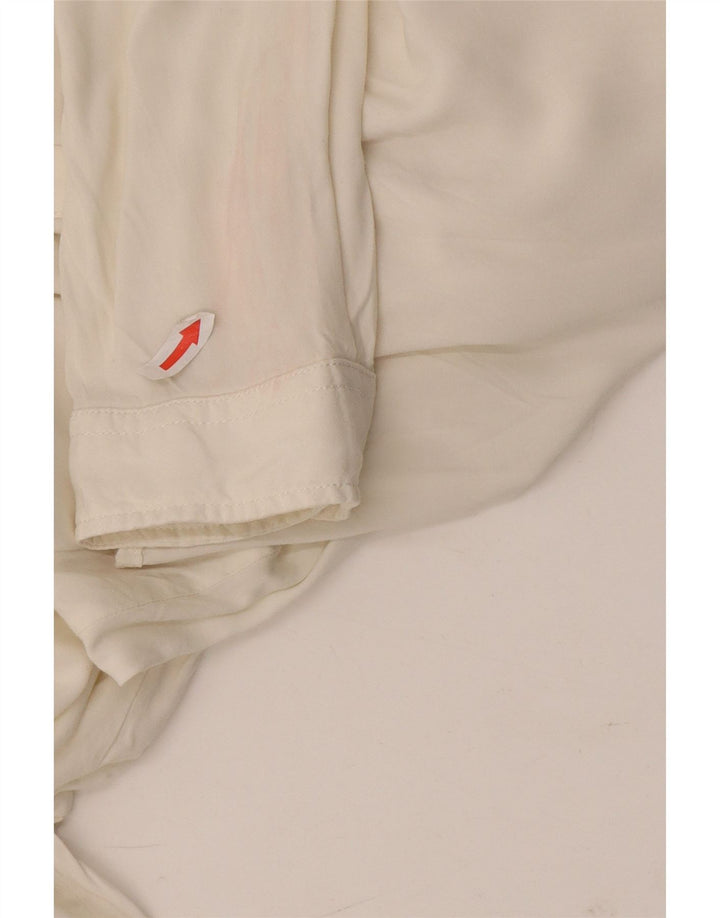 Dack's Womens Longline Pullover Shirt UK 16 Large Off White Rayon