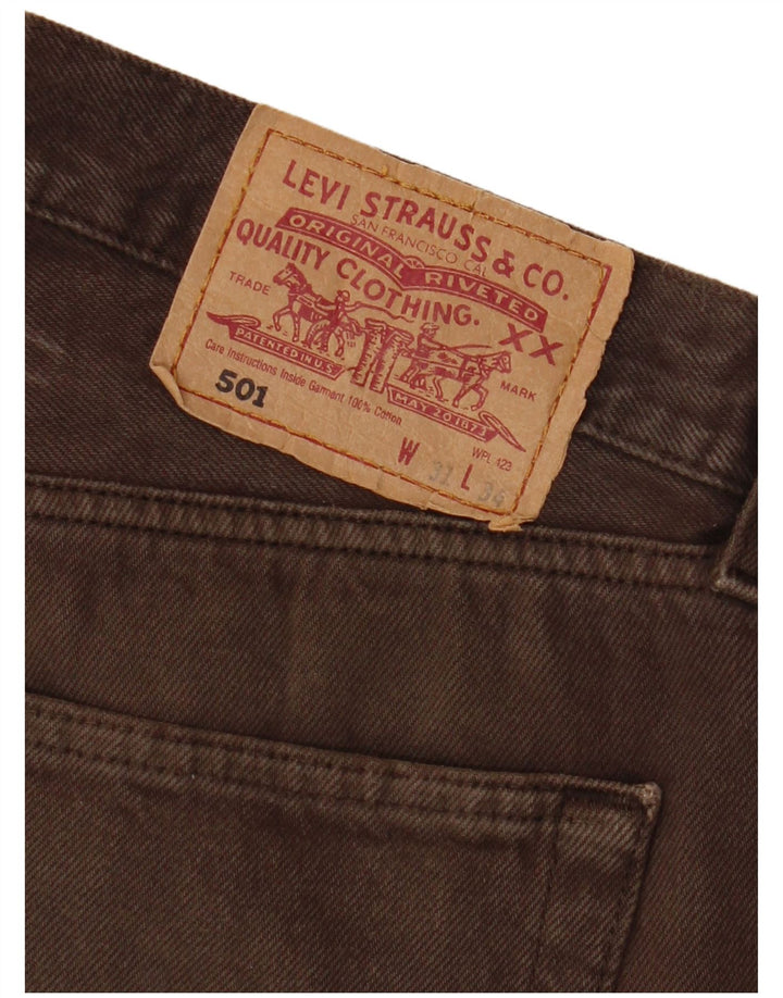 Levi's Mens 501 Straight Jeans W31 L34 Brown Cotton