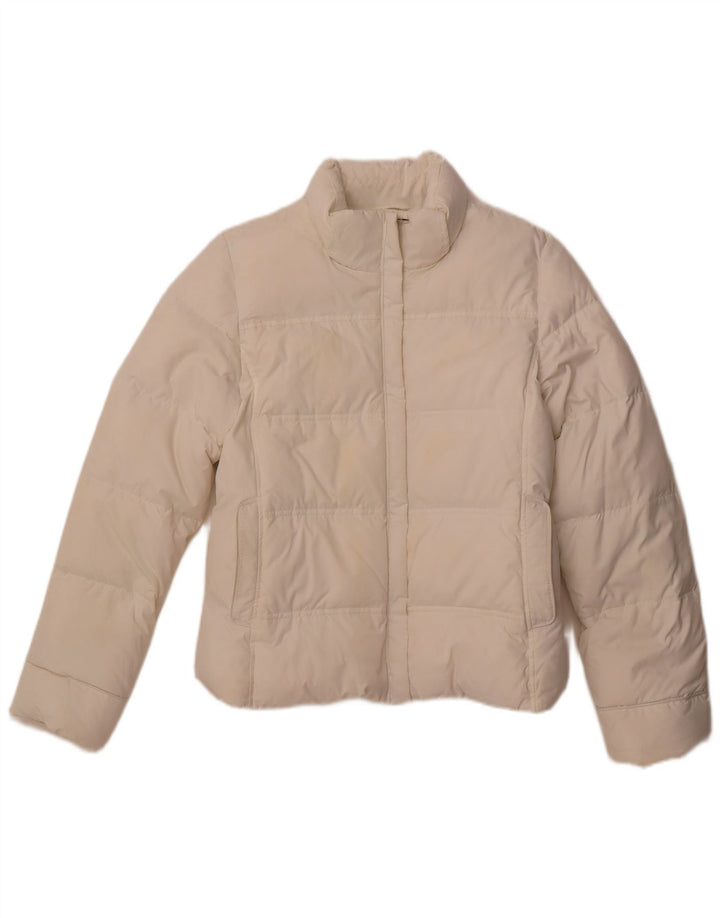CHAMPION Womens Padded Jacket UK 14 Medium White Polyester