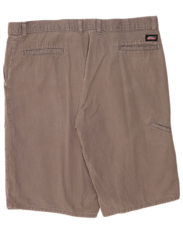 DICKIES Mens Cargo Shorts W38 XL Grey Pinstripe Cotton