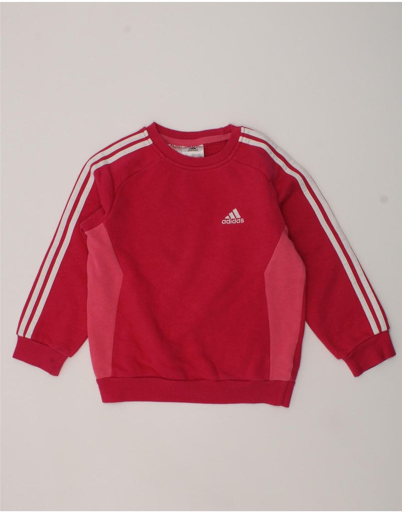 ADIDAS Girls Graphic Sweatshirt Jumper 3-4 Years Pink Cotton | Vintage Adidas | Thrift | Second-Hand Adidas | Used Clothing | Messina Hembry 