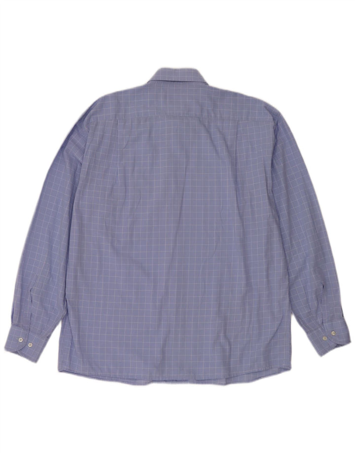 Roccobarocco Mens Shirt Size 44 17 1/2 XL Blue Check