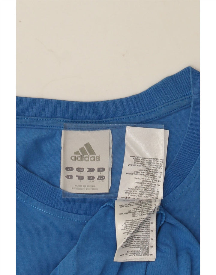 ADIDAS Mens Graphic T-Shirt Top Large Blue Cotton Vintage Adidas and Second-Hand Adidas from Messina Hembry 