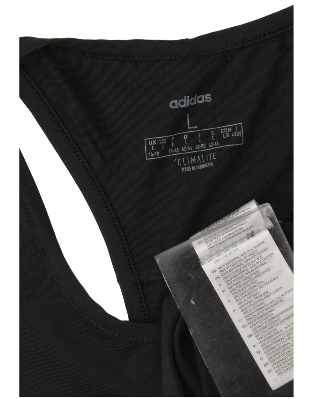 Adidas Womens Climalite Vest Top UK 16/18 Large Black Polyester