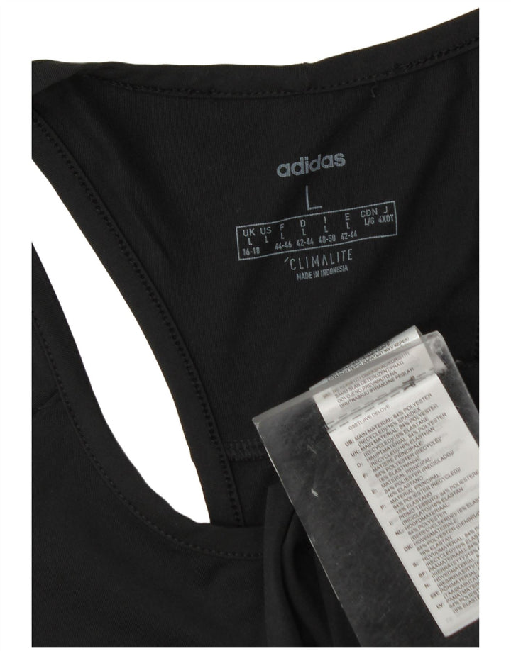 Adidas Womens Climalite Vest Top UK 16/18 Large Black Polyester