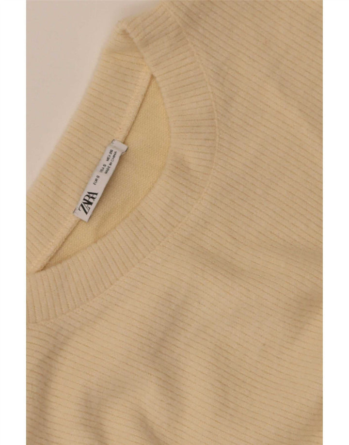 Zara Womens Top Long Sleeve UK 10 Small Yellow