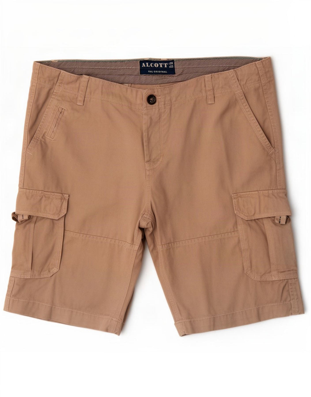 Alcott Mens Cargo Shorts W38 XL Beige Cotton