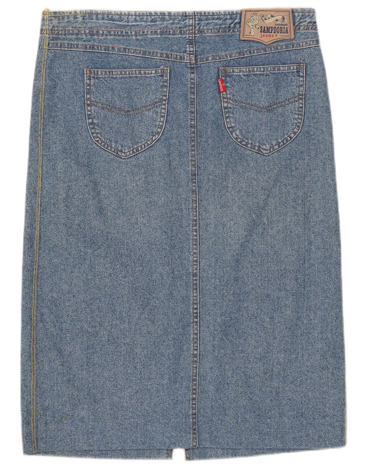 Vintage Womens Denim Skirt IT 46 Large W34 Blue Cotton