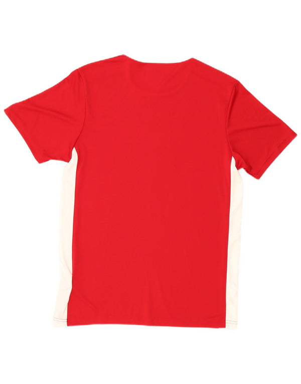 Adidas Mens Aeroready T-Shirt Top Medium Red Colourblock Polyester