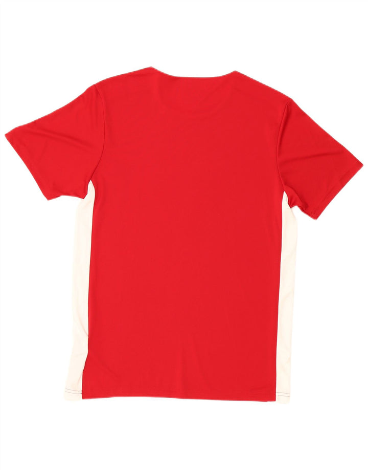 Adidas Mens Aeroready T-Shirt Top Medium Red Colourblock Polyester