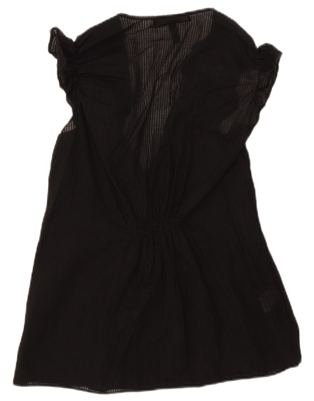 BCBGMAXAZRIA Womens Blouse Top UK 12 Medium Black Striped Cotton