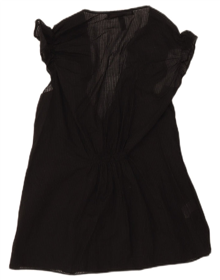 BCBGMAXAZRIA Womens Blouse Top UK 12 Medium Black Striped Cotton