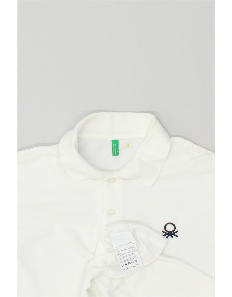 BENETTON Boys Polo Shirt 13-14 Years 3XL White Cotton Vintage Benetton and Second-Hand Benetton from Messina Hembry 