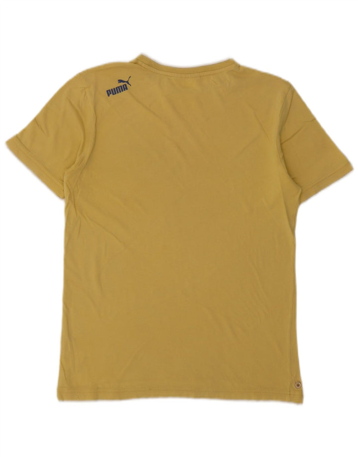 Puma Mens Graphic T-Shirt Top Small Yellow