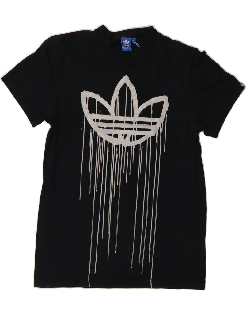 ADIDAS Mens Graphic T-Shirt Top Medium Black Cotton Vintage Adidas and Second-Hand Adidas from Messina Hembry 
