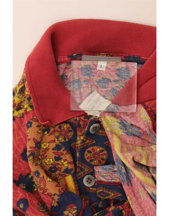 Kappa Mens Polo Shirt Large Multicoloured Floral Cotton
