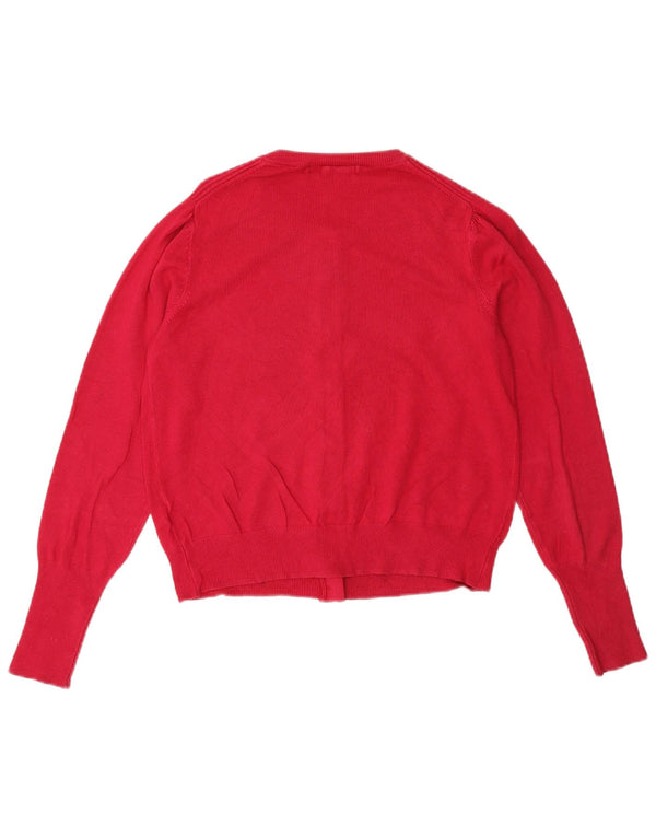 Marks & Spencer Womens Crop Cardigan Sweater UK 10 Small Pink Viscose
