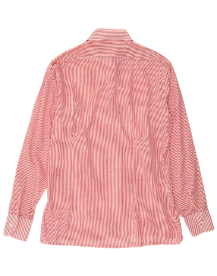 Imperial Mens Shirt Size 39 15 1/2 Medium Red Pinstripe Polyester