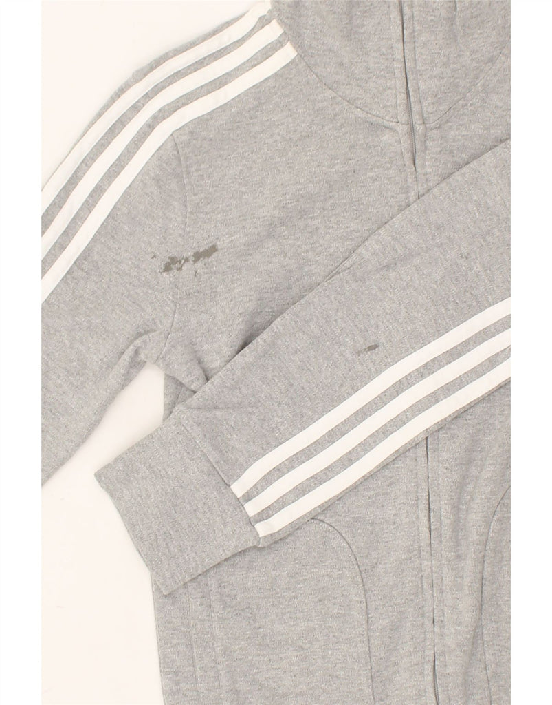 ADIDAS Womens Tracksuit Top Jacket UK 12 Medium Grey Cotton | Vintage Adidas | Thrift | Second-Hand Adidas | Used Clothing | Messina Hembry 