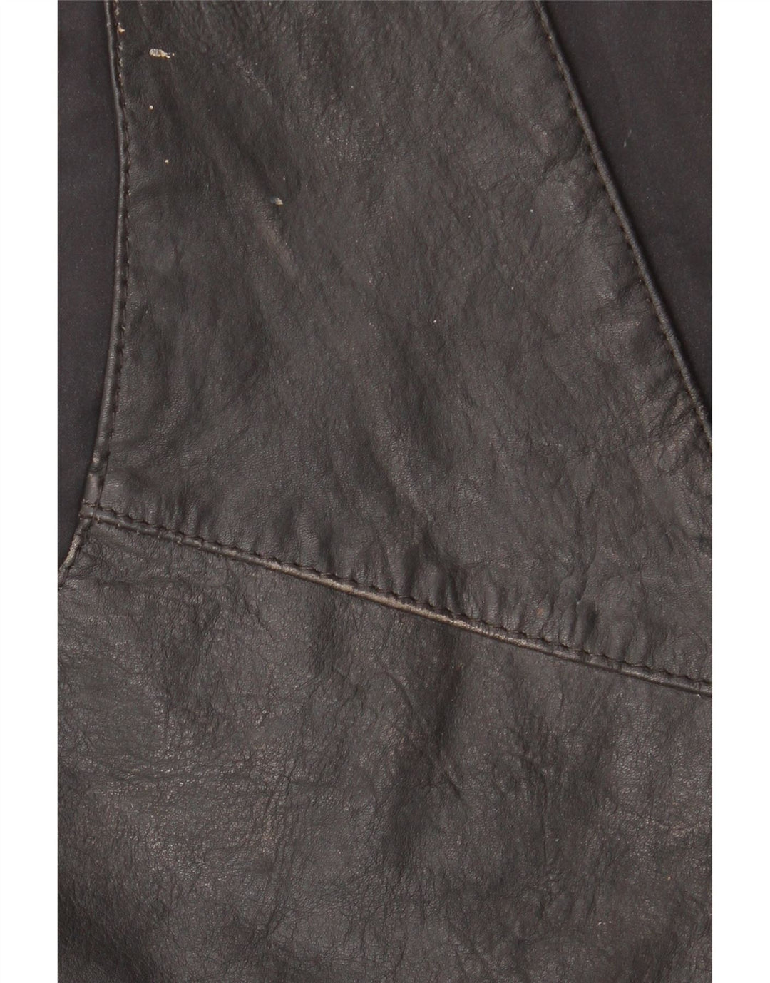 Vintage Mens Leather Waistcoat Large Black