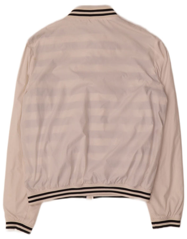 Sergio Tacchini Womens Tracksuit Top Jacket US 12 Large White Striped