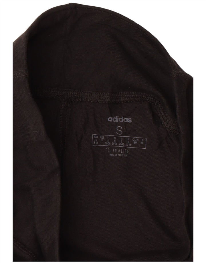 Adidas Womens Climalite Graphic Leggings UK 8/10 Small  Black Cotton