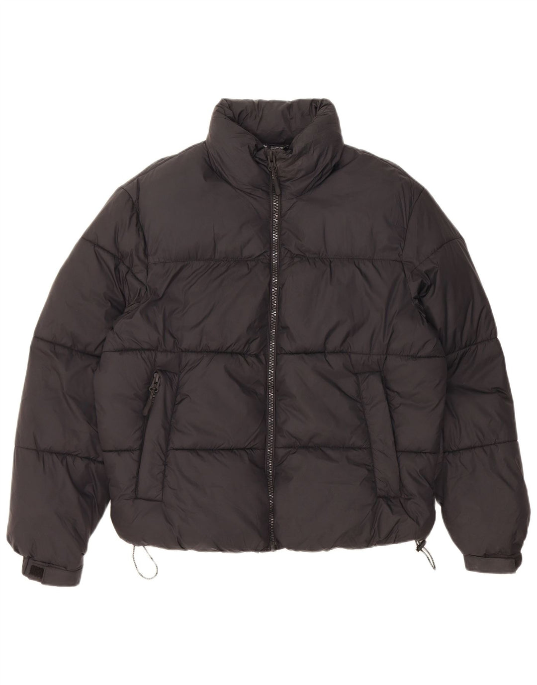 Zara Womens Oversized Padded Jacket UK 10 Small Black Nylon