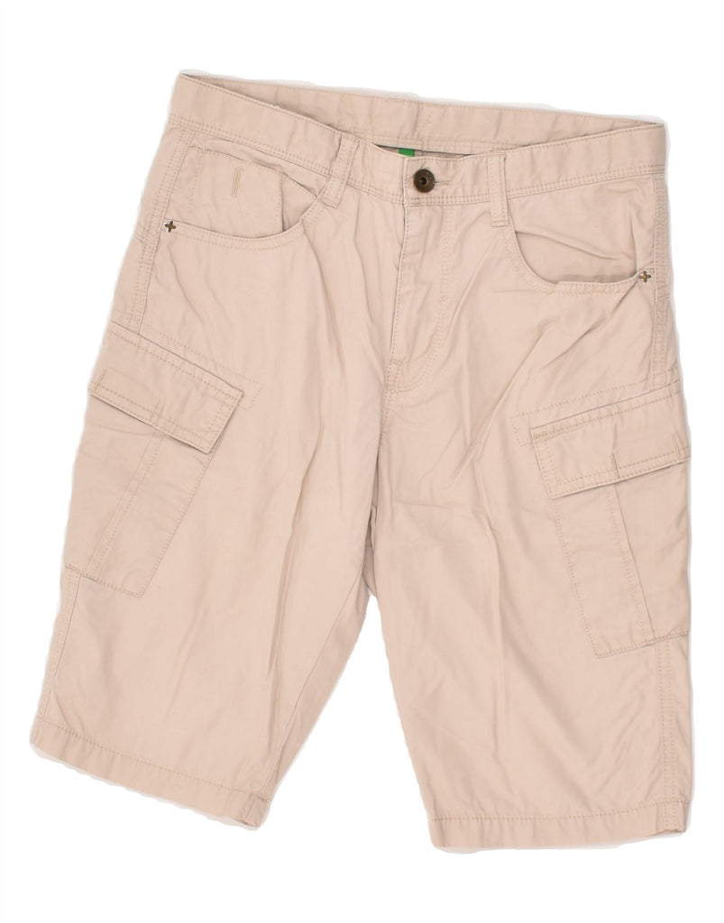 BENETTON Boys Cargo Shorts 10-11 Years XL W26 Beige Cotton | Vintage Benetton | Thrift | Second-Hand Benetton | Used Clothing | Messina Hembry 