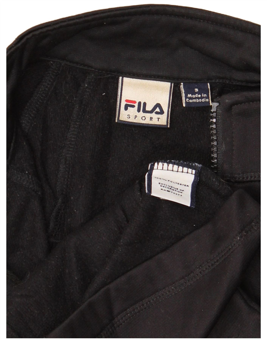 FILA Womens Tracksuit Top Jacket UK 10 Small Black Polyester