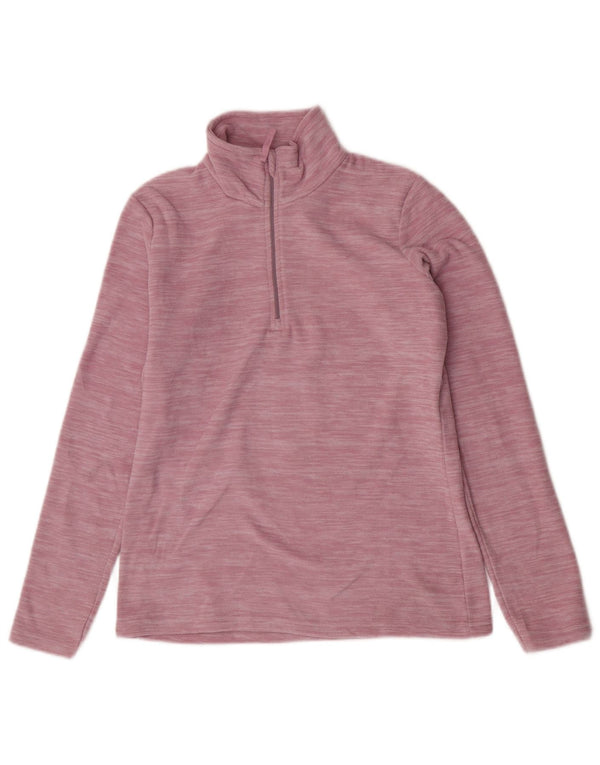 Mountain Warehouse Womens Zip Neck Fleece Jumper UK 10 Small Pink Flecked